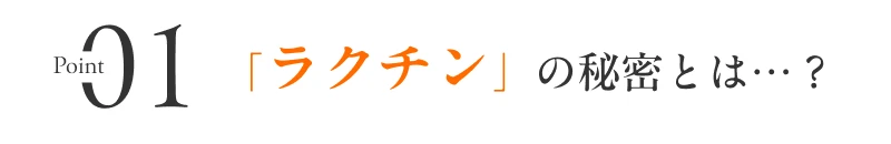 01「ラクチン」の秘密とは…?