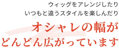 ウィッグをアレンジしたり　いつもと違うスタイルを楽しんだり　オシャレの幅がどんどん広がっています