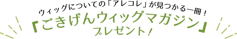 New!ウィッグについての「アレコレ」が見つかる一冊！「ごきげんウィッグマガジン」プレゼント！