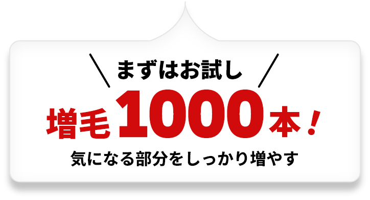 まずはお試し　増毛1000本！気になる部分をしっかり増やす